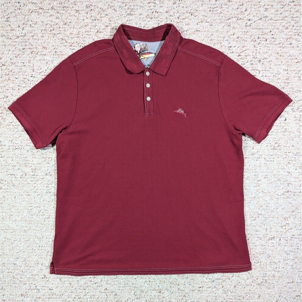 Tommy Bahama Emfielder Polo Mens 3XL Poinsettia Marlin Santa Sangria Supima
